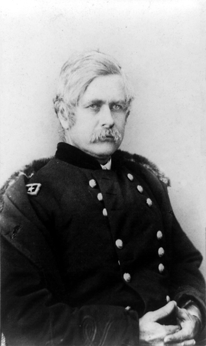 Portrait of gray-haired Ord in uniform